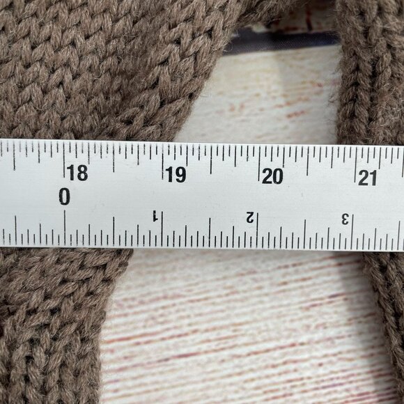 Soft Surroundings Wool Blend Chunky Knit Belted Cardigan Sweater Women's M Brown - Picture 7 of 8
